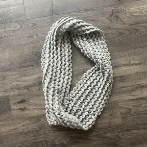 Chunky Gray Knit Infinity Scarf